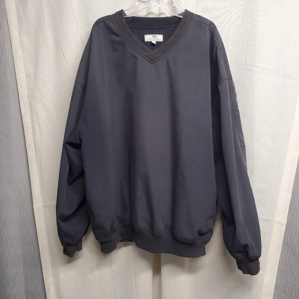Classic Black V-Neck Windbreaker